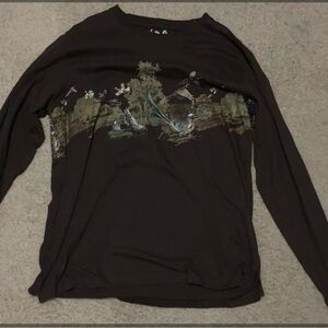 Men's Brown Graphic Long Sleeve Shirt-North River Outfitters